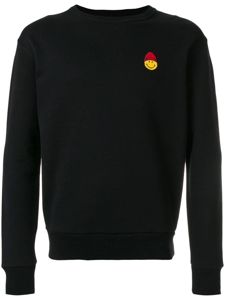 Ami Alexandre Mattiussi Sweatshirt With Smiley Patch - Black