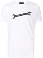 Diesel Black Gold T-shirt With Wrench Print - White