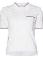 Thom Browne - Striped Detail Polo Shirt - Women - Cotton - 40, White, Cotton
