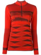 Adidas By Stella Mccartney Zipped Collar Sweatshirt, Women's, Size: Small, Red, Nylon/polyester/spandex/elastane