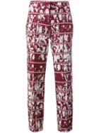 Jour/né Film Print Trousers, Women's, Size: 38, Red, Acrylic/polyester/wool