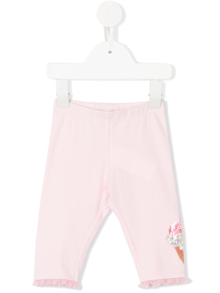 Monnalisa - Sequin Ice-cream Detail Leggings - Kids - Cotton/spandex/elastane - 6 Mth, Infant Girl's, Pink/purple
