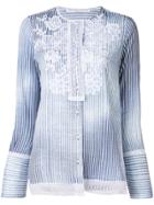 Ermanno Scervino Embroidered Striped Shirt - Blue