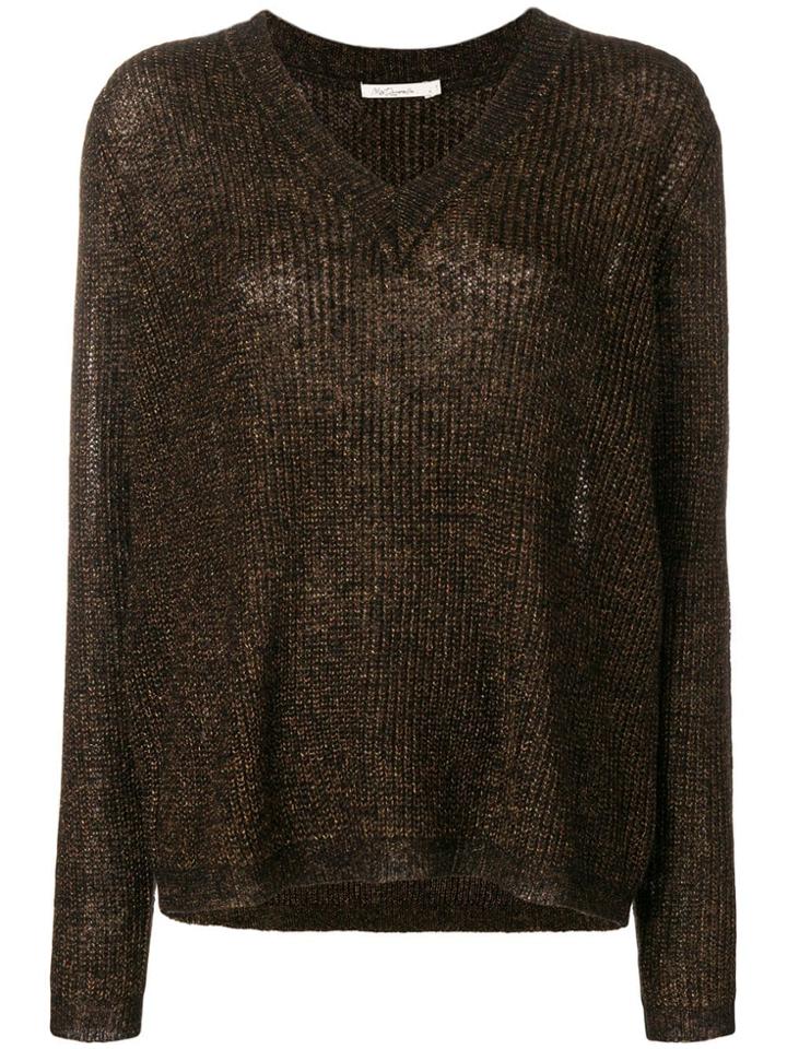 Mes Demoiselles V-neck Knitted Top - Brown