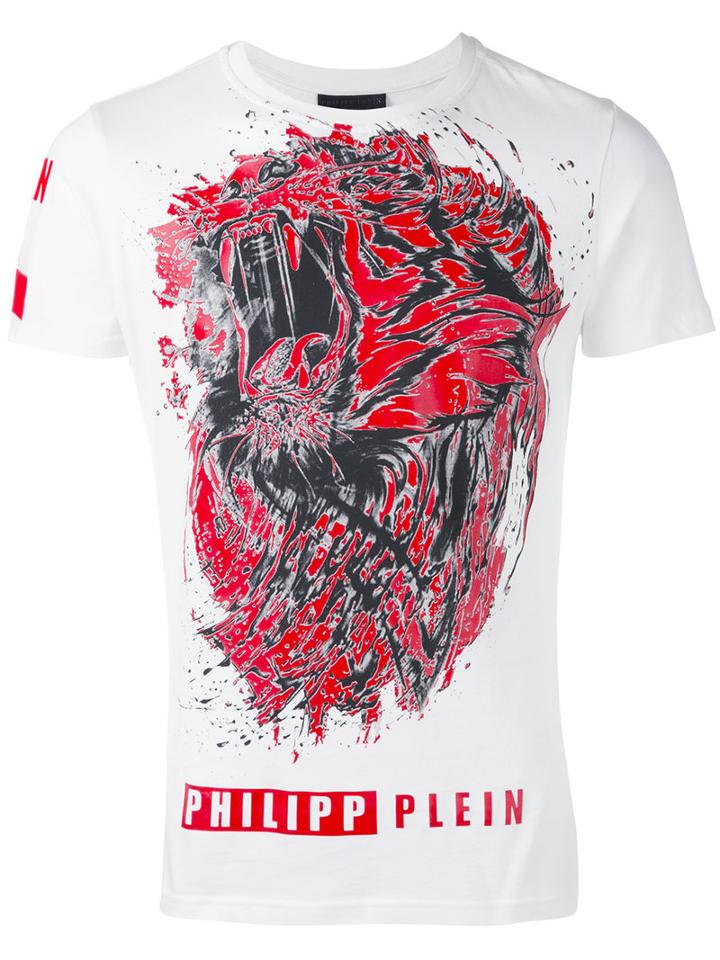 Philipp Plein - 'lion Roar' T-shirt - Men - Cotton - Xxxl, White, Cotton