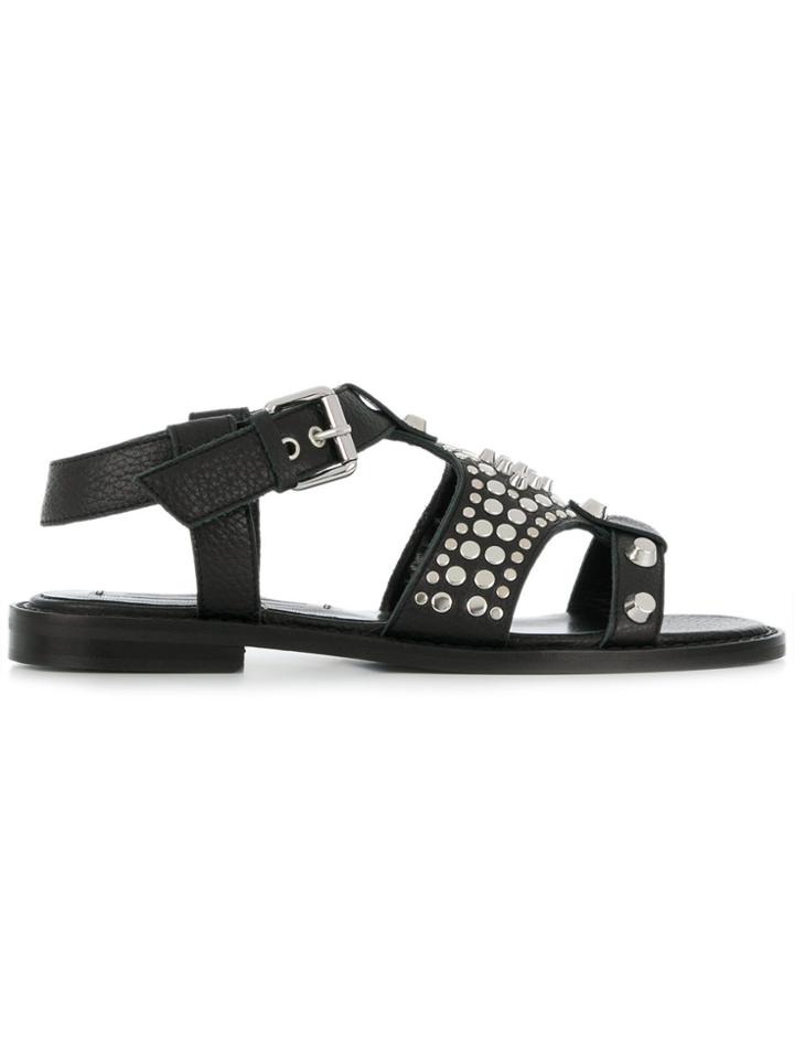 Mcq Alexander Mcqueen Moon Flat Sandals - Black