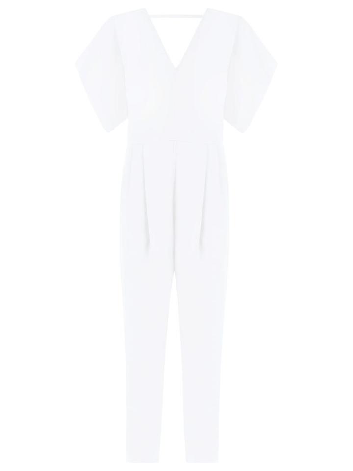 Andrea Marques V-neck Jumpsuit, Women's, Size: 38, White, Acetate/viscose