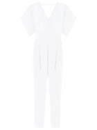 Andrea Marques V-neck Jumpsuit, Women's, Size: 38, White, Acetate/viscose