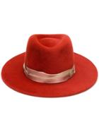 Maison Michel Thadee Flat Brim Hat - Red