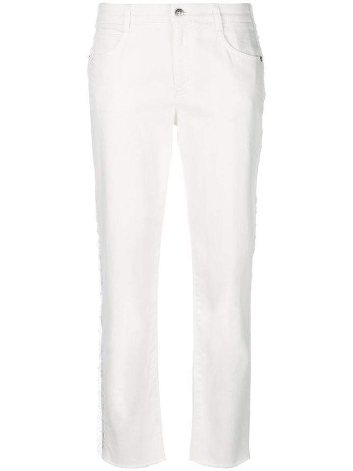 Ermanno Scervino Lace Insert Jeans - White