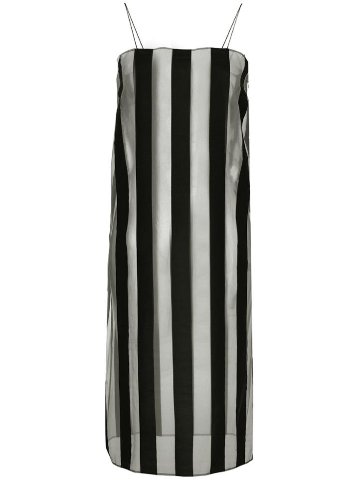 G.v.g.v. Sheer Organza Striped Dress - Black