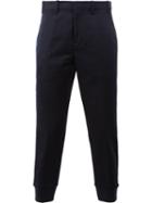 Neil Barrett Slim Fit Cropped Trousers, Men's, Size: 48, Blue, Cotton/spandex/elastane