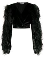 Attico Velvet Crop-top - Black
