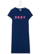 Dkny Kids Logo Print T-shirt Dress - Blue
