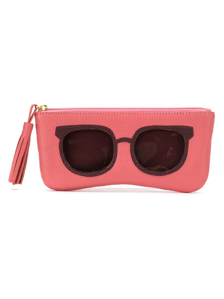 Sarah Chofakian Applique Eyeglasses Case - Pink & Purple