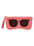 Sarah Chofakian Applique Eyeglasses Case - Pink & Purple