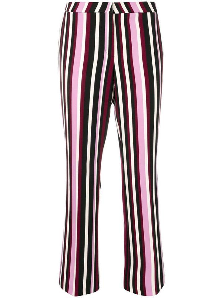 Cambio Striped Straight-leg Trousers - Black