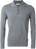 Fashion Clinic Longsleeved Polo Shirt, Men's, Size: 46, Grey, Wool