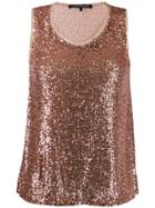 Luisa Cerano Sequin Embroidered Top - Pink