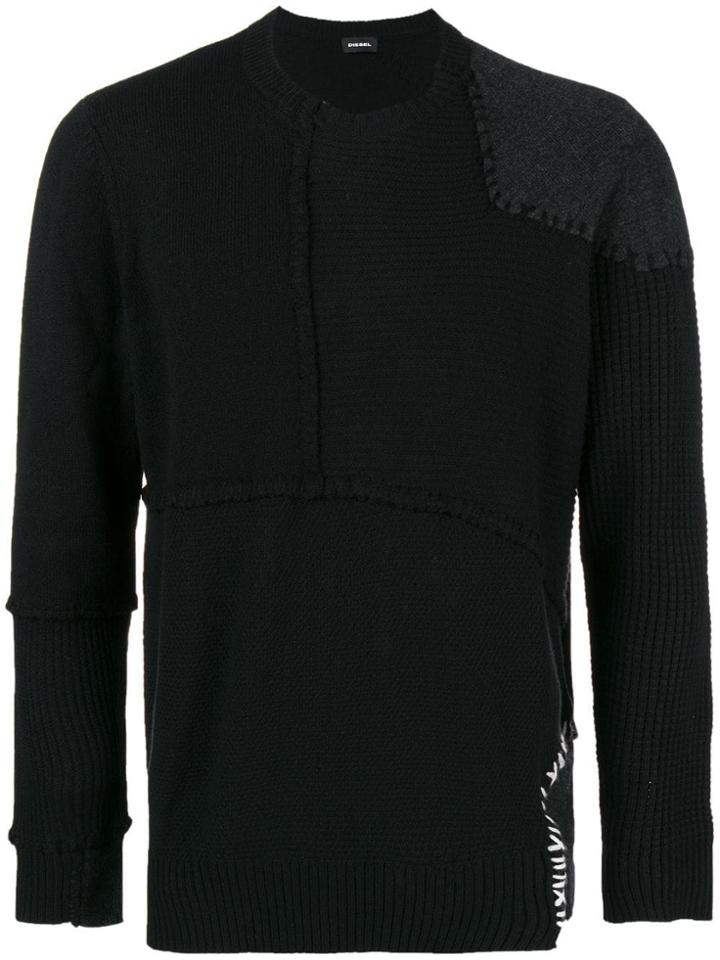 Diesel Patchwork Jumper - Black