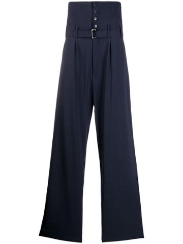 Hed Mayner High Waisted Trousers - Blue