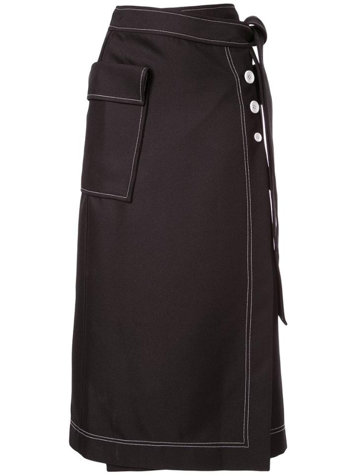 Camilla And Marc Faith Topstitch Twill Skirt - Black