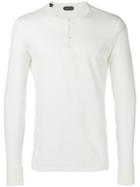 Tom Ford Button Detail Sweatshirt, Men's, Size: 48, White, Cotton