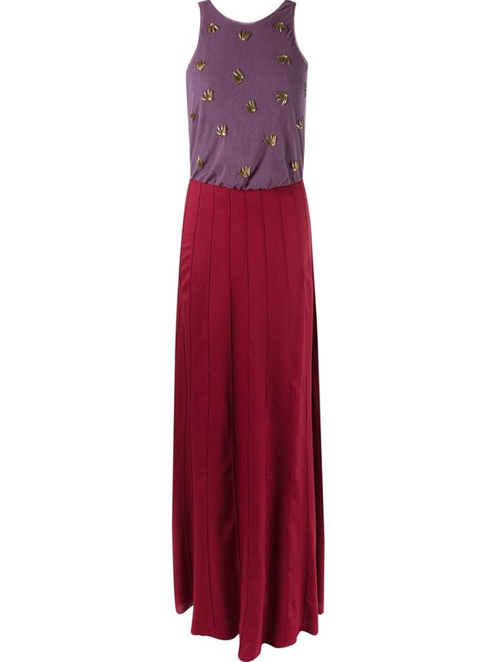 Emannuelle Junqueira Embroidered Details Party Dress, Women's, Size: 40, Pink/purple, Cotton/polyamide