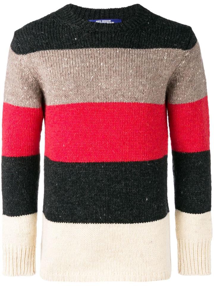 Junya Watanabe Man Colour Block Knit Jumper - Neutrals