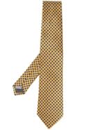Canali Micro Floral Print Tie - Yellow