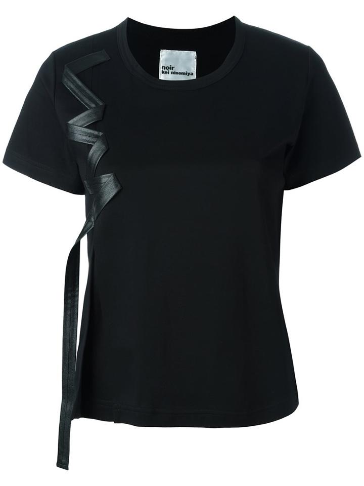 Comme Des Garçons Noir Kei Ninomiya Plain T-shirt, Women's, Size: Large, Black, Cotton/polyurethane Resin