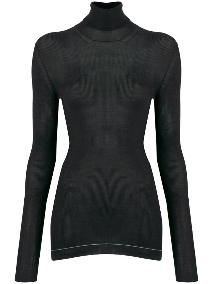 Prada Ribbed Turtle Neck Sweater - Black
