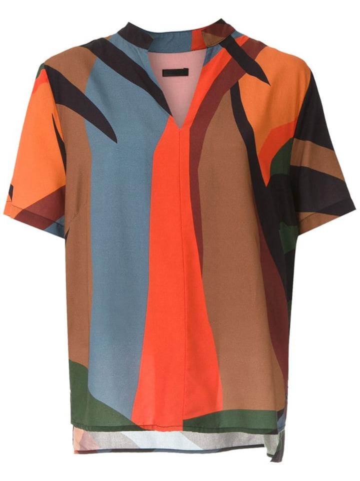Osklen Camisa V Botoes Tropicolor - Multicolour