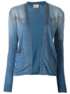 Laneus Studded Cardigan, Women's, Size: 44, Blue, Cotton/aluminium