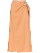 Rejina Pyo High-waisted Wrap Style Midi Skirt - Orange
