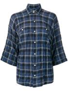 R13 Plaid Short Sleeved Shirt - Blue