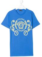 Young Versace Medusa Print T-shirt - Blue