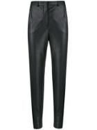 Incotex Tapered Faux-leather Trousers - Black