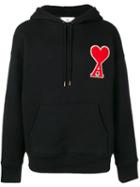 Ami Alexandre Mattiussi Hoodie With Big Ami Coeur Patch - Black