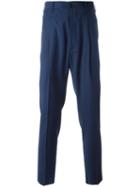 Vivienne Westwood Man Cropped Tapered Trousers, Men's, Size: 50, Blue, Virgin Wool/viscose/cotton