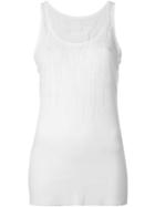 Maison Margiela Sheer Detail Tank Top, Women's, Size: Medium, White, Cotton/polyester