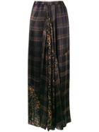 Mes Demoiselles Long Checked Skirt - Black
