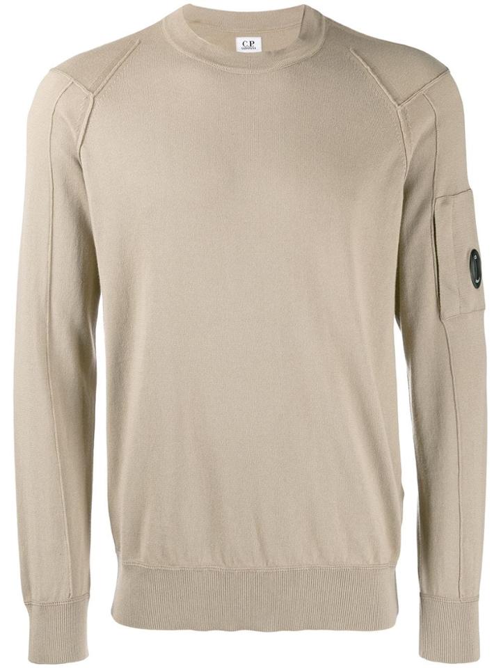Cp Company Goggle Lens Patch Sweater - Neutrals