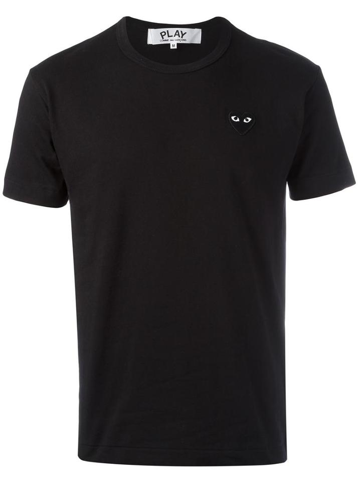 Comme Des Garçons Play Embroidered Heart T-shirt, Men's, Size: Xl, Black, Cotton