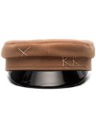 Ruslan Baginskiy Brown And Black Varnished Brim Wool Hat