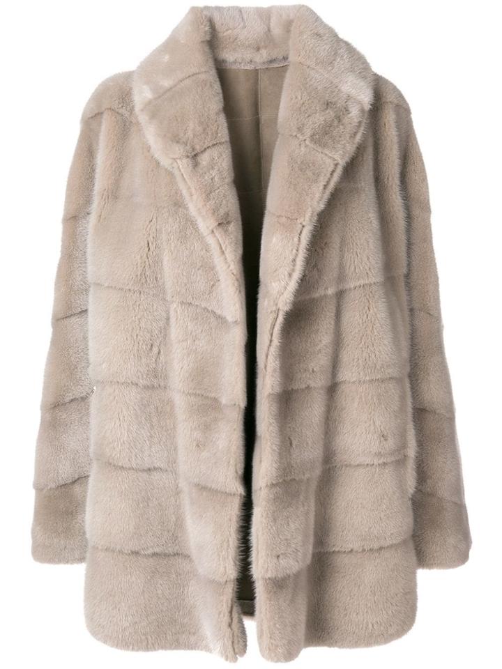 Liska Liska Mv24073 Beige Leather/fur/exotic Skins->mink Fur - Brown