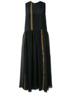 Uma Wang - Stripe Panel Dress - Women - Silk/linen/flax/polyamide/viscose - S, Black, Silk/linen/flax/polyamide/viscose