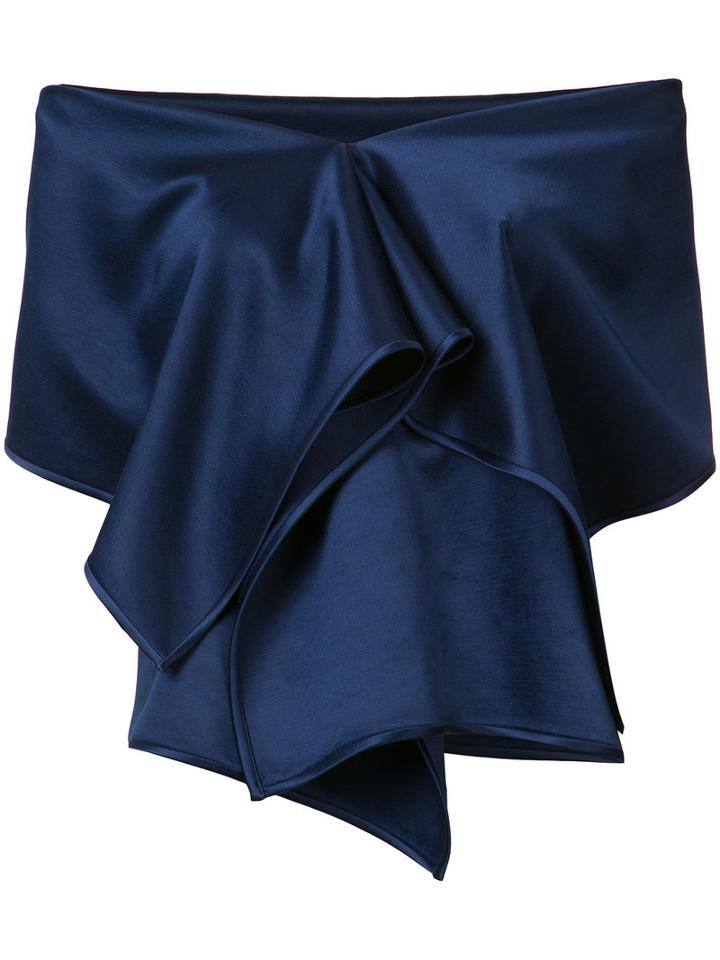 Sies Marjan - Draped Off-shoulder Blouse - Women - Acetate/viscose/wool - 6, Blue, Acetate/viscose/wool