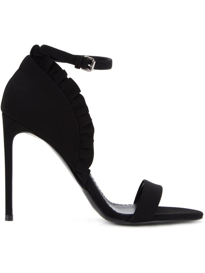 Stella Mccartney Ruffle Ankle Strap Sandals - Black