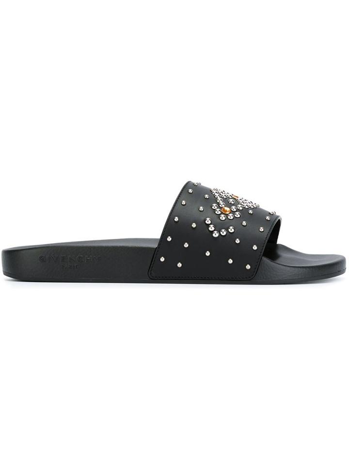 Givenchy Studded Sliders, Men's, Size: 39, Black, Leather